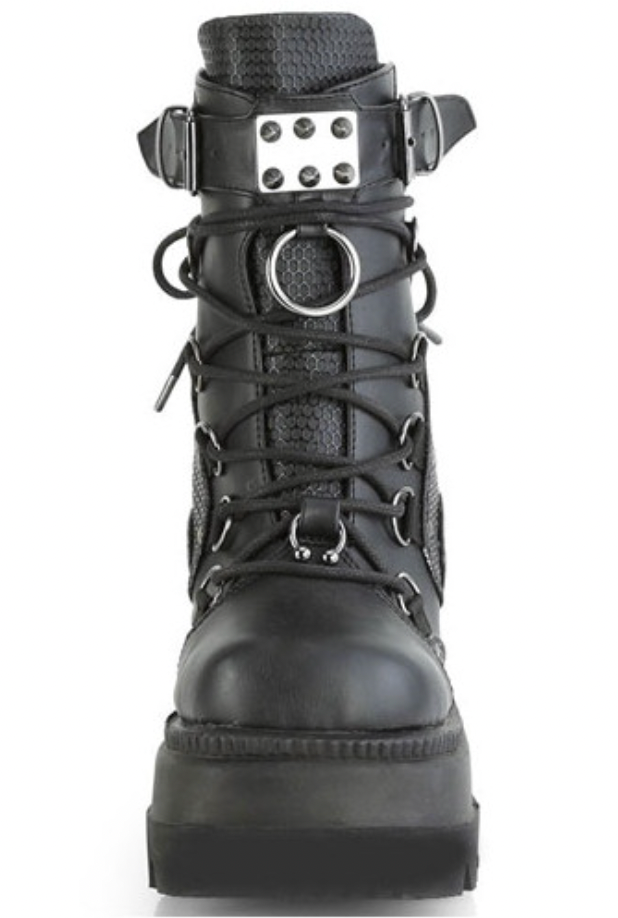 black punk combat boots