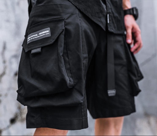 black cargo shorts