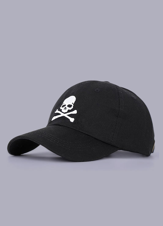 black and white skull cap