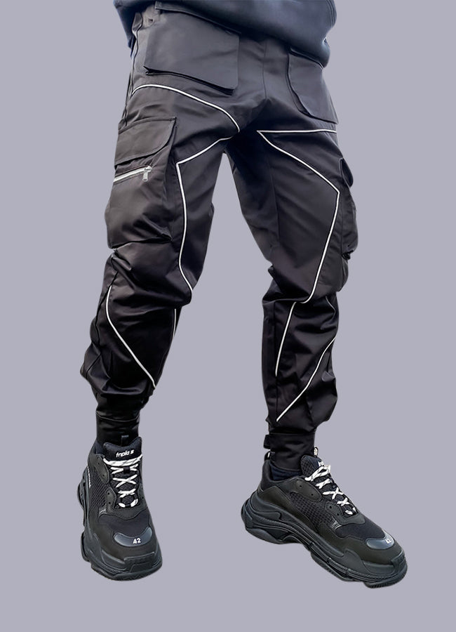 black reflective pants