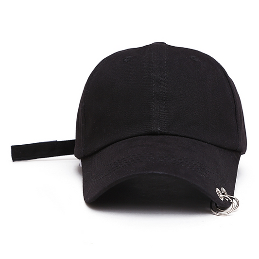 black hat with rings