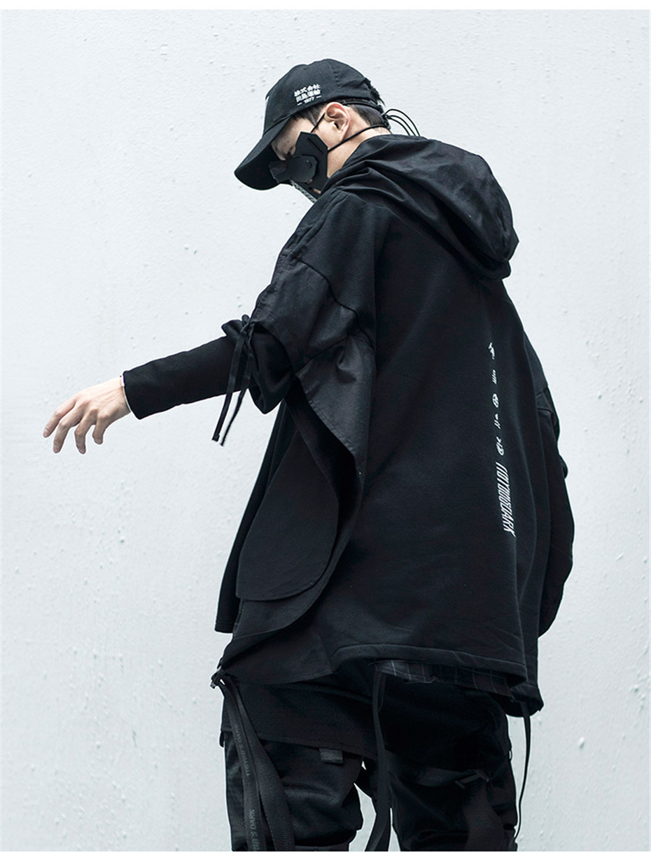 men's black streetwear hoodie