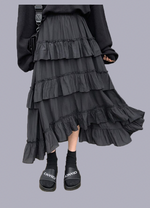 black long ruffle skirt - Vignette | OFF-WRLD