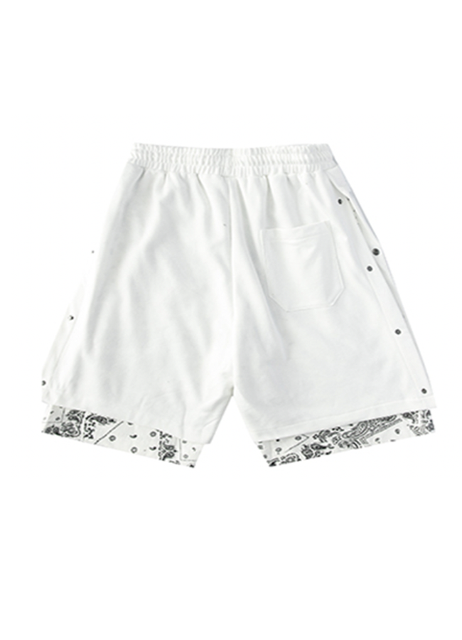 black and white bandana shorts